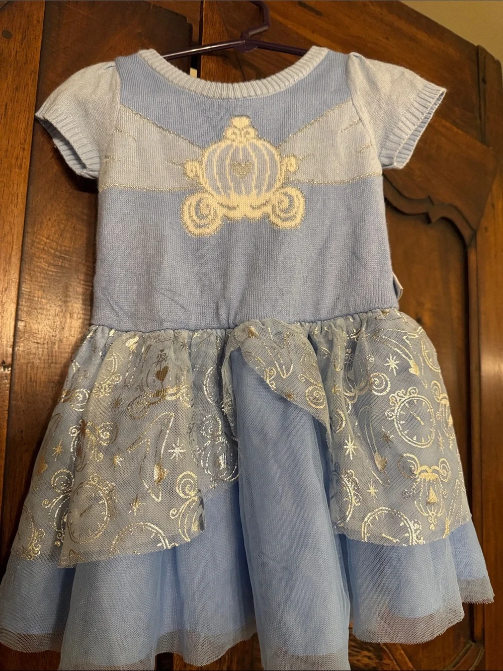 Disney Blue Princess Carriage Kids Costume Dress